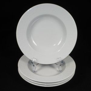 4 Rimmed Soup Bowls,  LUBIANA Porcelain , Poland